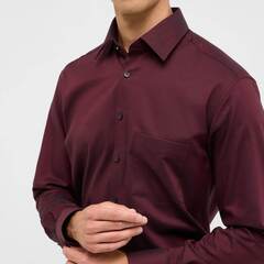 Сорочка мужская Eterna Modern Fit 8464-X181-97 из фактурной ткани вишневая