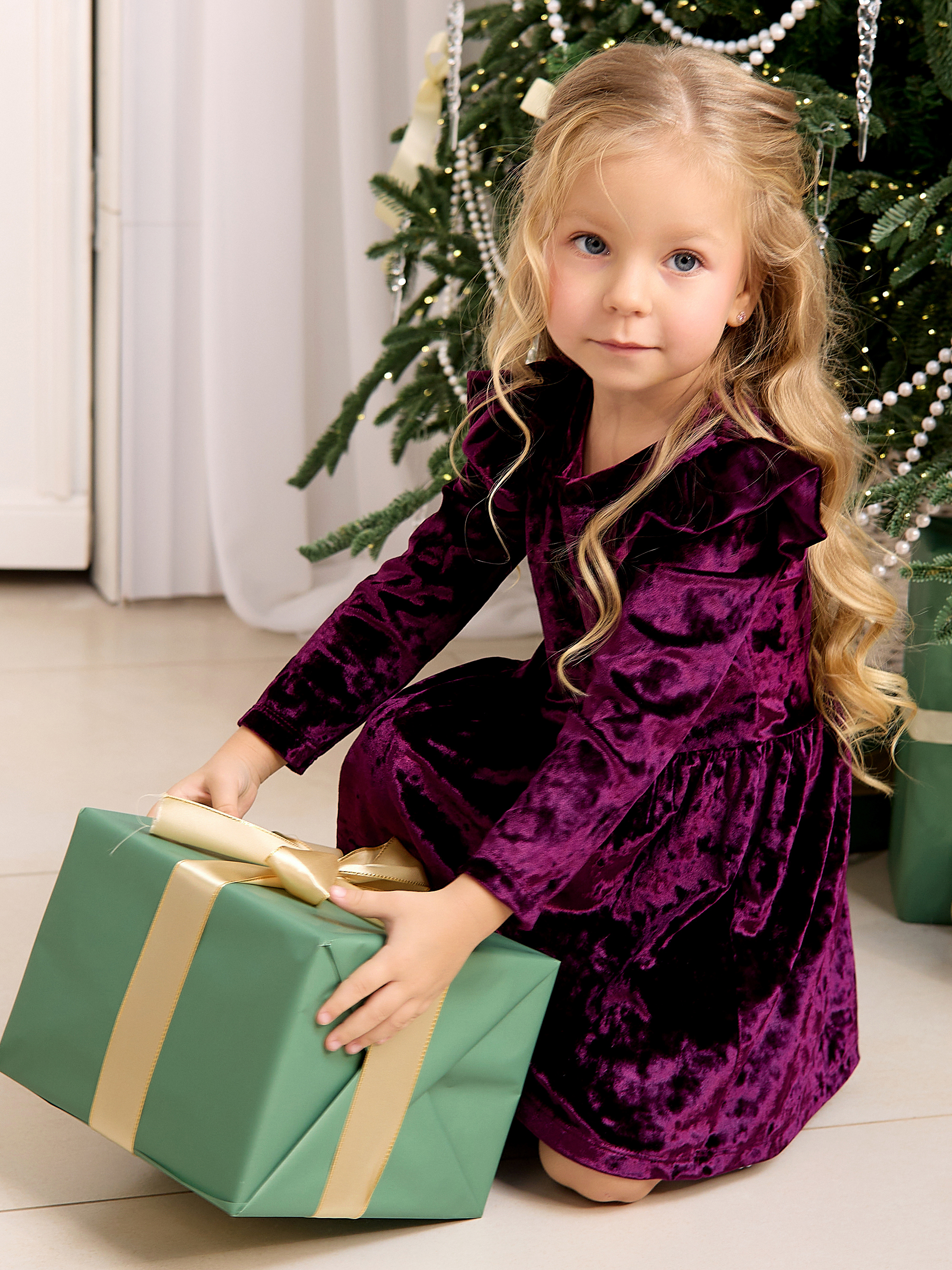 Платье Фея бархат слива