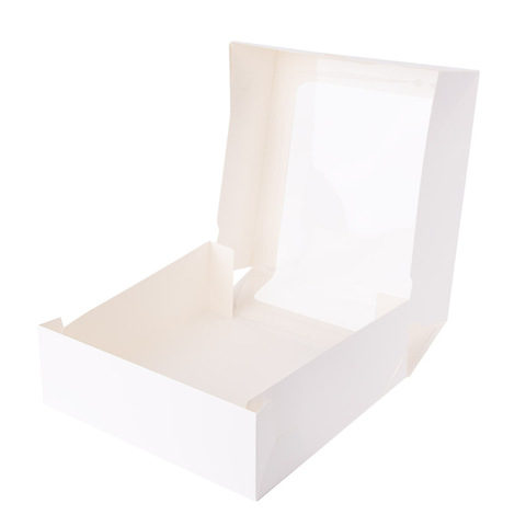 Коробка белая с окном 180x180x60