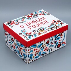 Коробка сборная одиночная Прямоугольник, «Новый год», 31*25*16 см