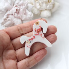 Подвеска Лошадка, хохлома, 50*45 мм, S007