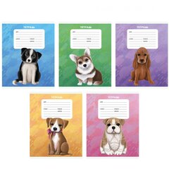 
          Тетрадь А5 18л., линия, Канц-Эксмо, скрепка, мелованный картон "Собачки", 5 видов