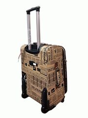 Чемодан ткань Impreza Газета 2 колеса 61х39х28(+3)см/72л/3.7 кг (М)2