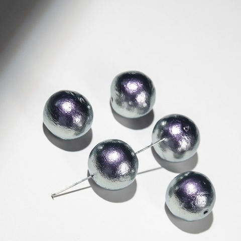 Хлопковый жемчуг, оттенок "Rich Gray", шар 12мм, сквозное отверстие