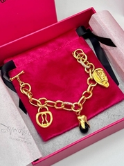 Браслет - цепь SCHIAPARELLI с подвесками из латуни в позолоте lux