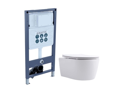 Aquatek Set Aquatek ЕВРОПА New-INSP01 Set Aquatek ЕВРОПА New-INSP01 рама Aquatek INSP-0000001 +звукоизоляционная прокладка+унитаз ЕВРОПА AQ1106L-00+тонкое сиденье с механиз