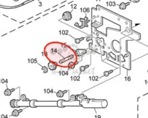 Ось Ricoh SHAFT:CONNECTING:TONER RECYCL (B2472377)
