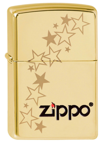 Зажигалка Zippo, латунь/сталь, серебристая, с покрытием High Polish Chrome 36х12х56 мм (254B Zippo stars) Wenger-Victorinox.Ru