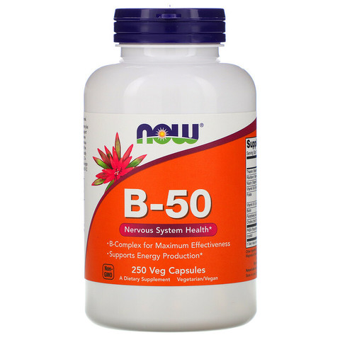 Now Foods, B-50, 250 растительных капсул