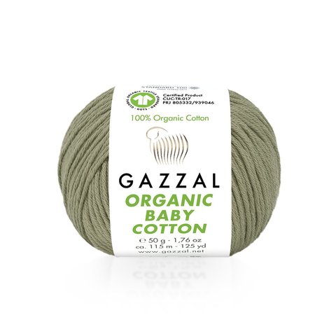 Пряжа Gazzal Organic Baby Cotton 431 оливковый