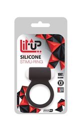 Чёрное эрекционное виброкольцо LIT-UP SILICONE STIMU RING 3 BLACK - 