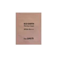 Крем солнцезащитный с каламиновой пудрой THE SAEM Eco Earth Pink Sun Cream EX SPF 50+ PA++++ 1,5 мл