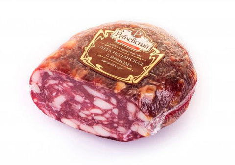 Колбаса сырокопченая Пера испанская с вином, кусок "Рублевский"~400г