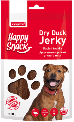 купить Beaphar Happy Snack Dry Duck Jerky ароматные кусочки утиного мяса для собак