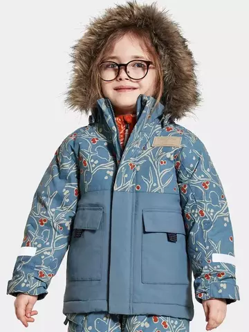 Didriksons куртка POLARBJORNEN PR PARKA снегири на голубом