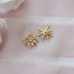 Подвеска Цветок с фианитом 17*15 мм, позолота, П279