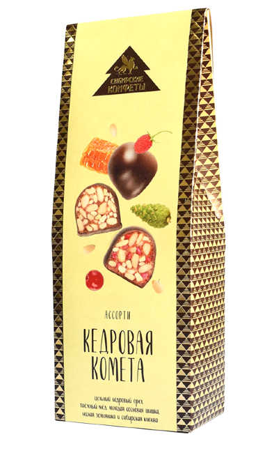 Конфеты Кедровая комета ассорти / клюква, земляника, шишка, классическая Сибирский Кедр 70 гр.