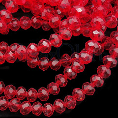 Бусины рондели Light Siam светло-красные купить оптом в интернет-магазине