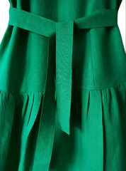 ❀ Гала. Платье миди из зелёного льна PL-4211105-02