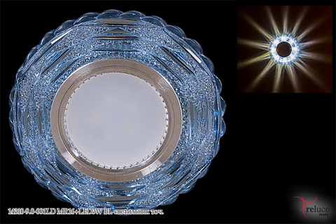 Светильник точечный встраиваемый 14310-9.0-001LD MR16+LED3W BL Синий по кругу Белое свечение