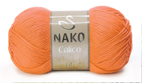 Пряжа Nako Calico 4570 оранжевый