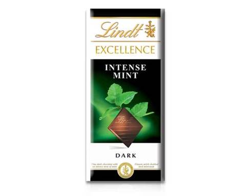 Темный шоколад Lindt Excellence с мятой, 100 г