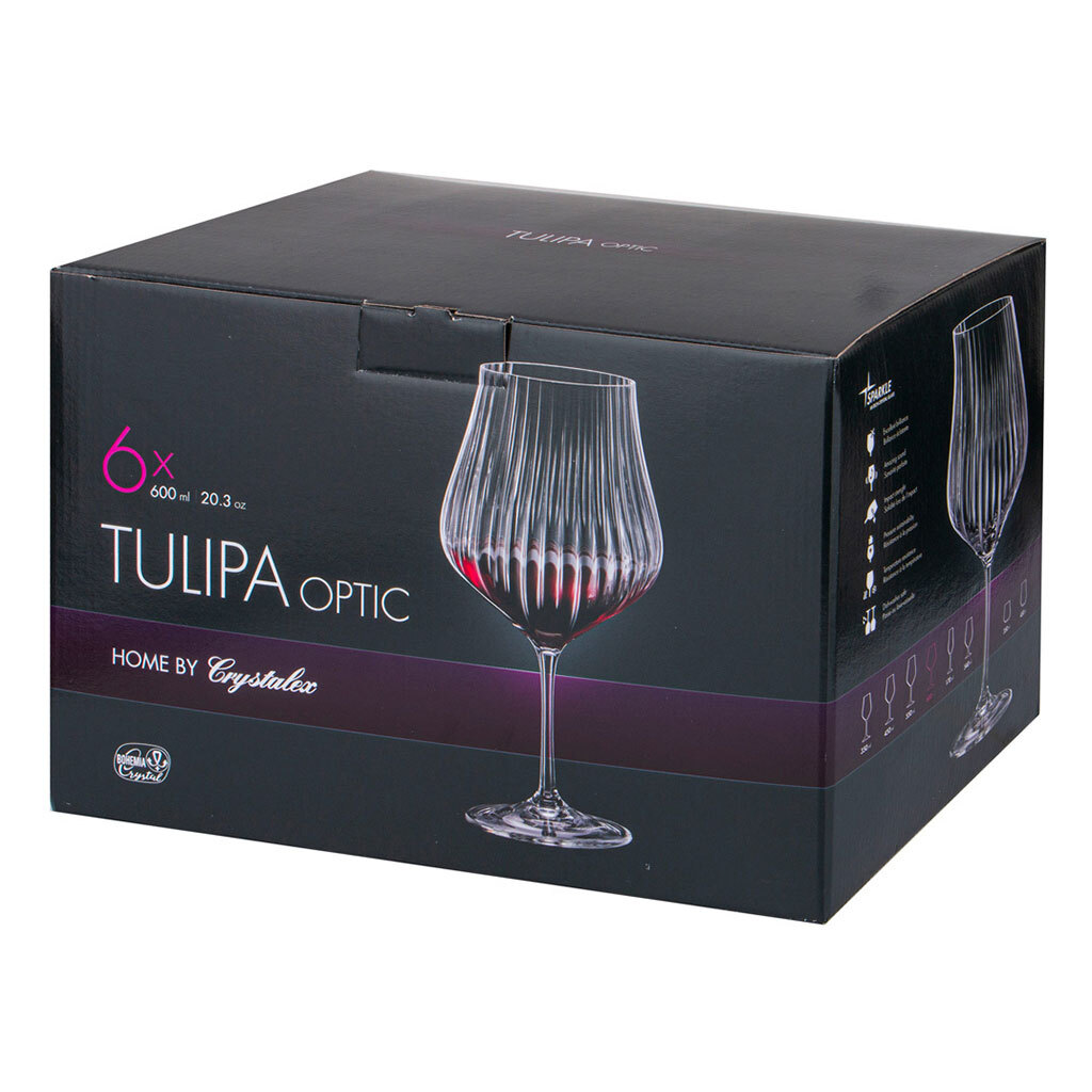Набор бокалов для вина Tulipa Optic 6шт 600мл CR600101TO