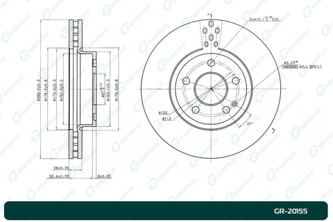 Диск тормозной G-brake  GR-20155