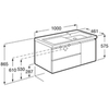 Roca DOMI 857478806 модуль для раковины 1000 мм, с 2 ящиками и 1 дверкой, правый, белый глянец (Новый артикул)