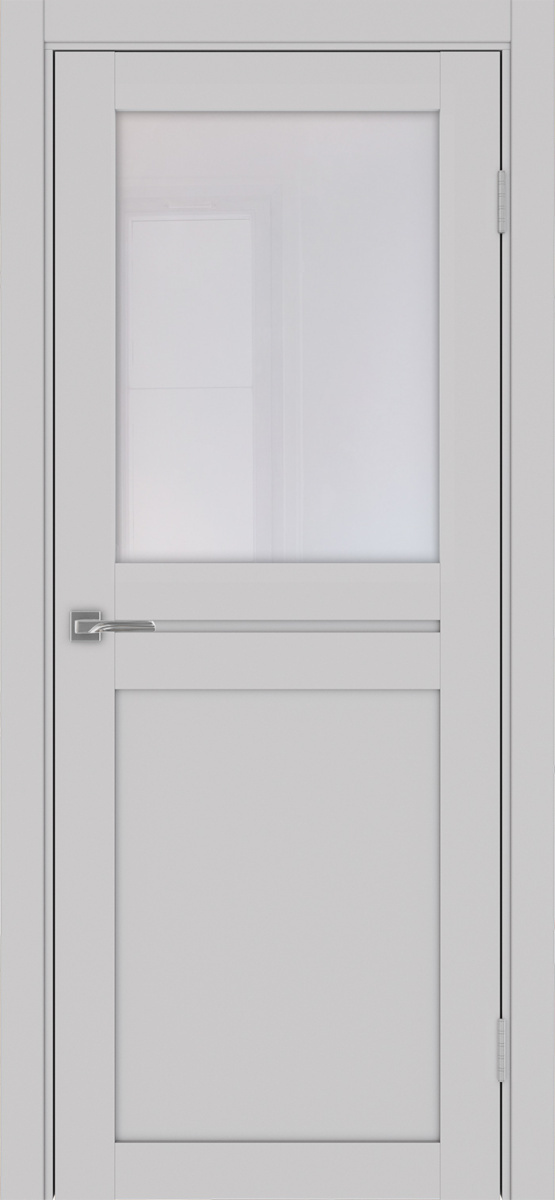 Дверь межкомнатная Оптима Порте Турин 520.211, цвет пепельный, экошпон, стекло прозрачное