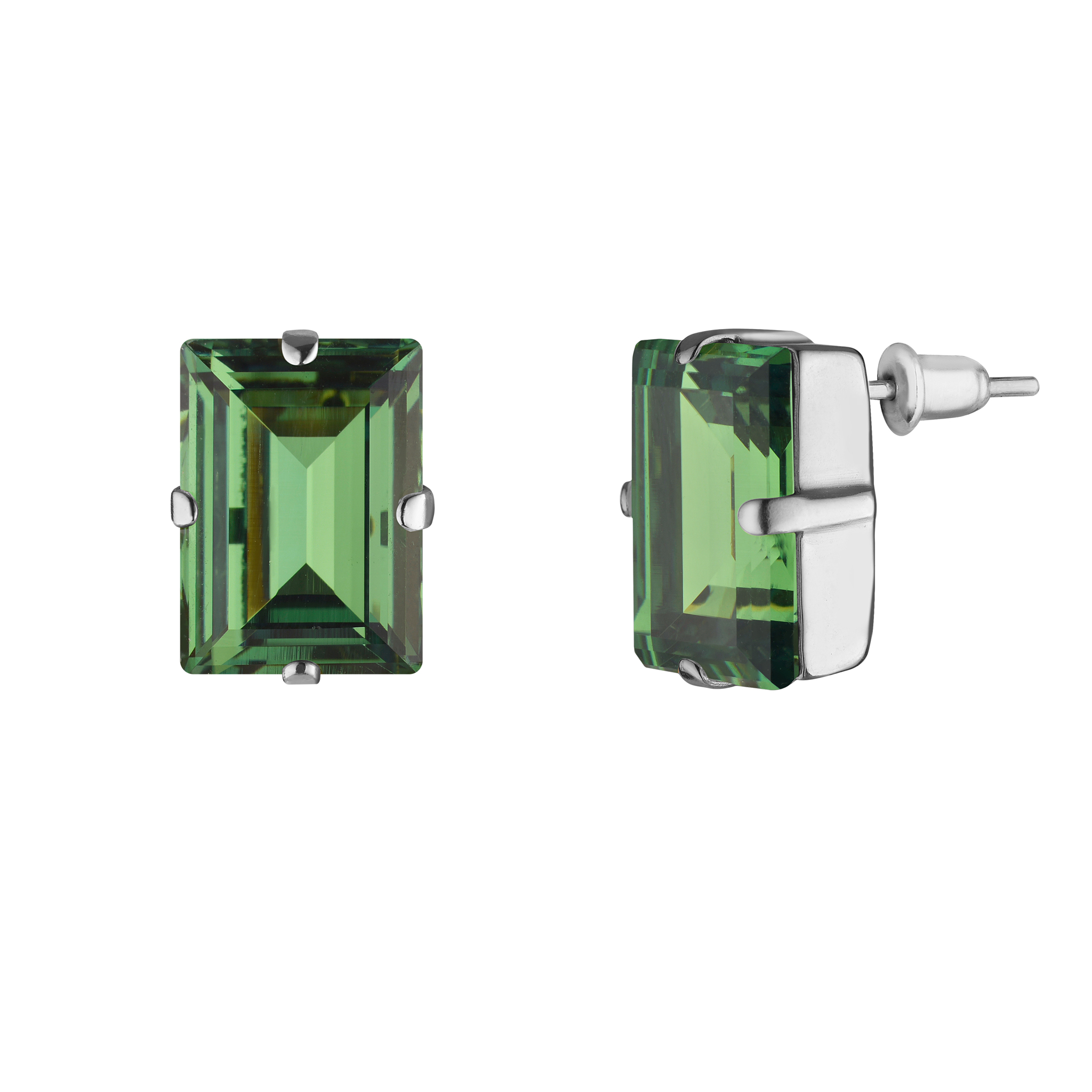 Серьги Step Cut Green Earrings
