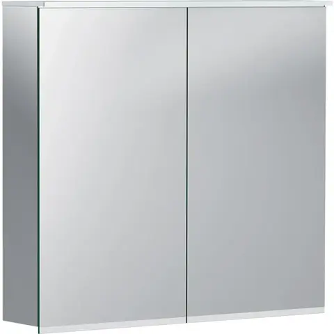Зеркальный шкаф Geberit Option Plus с подсветкой, две двери: B=75см, H=70см, T=17.2см, Тип штекера=CEE 7/16, с зеркальным покрытием снаружи, с зеркальным покрытием внутри и снаружи