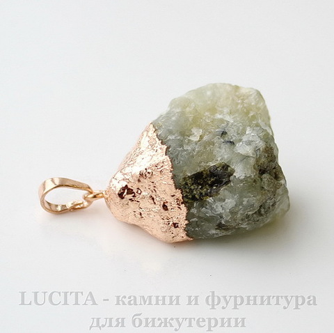Подвеска Пренит с покрытием фольги (цвет - розовое золото) 31,5х25,5х18,1 мм №17 ()