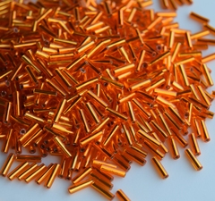 Стеклярус 6мм Миюки, 0008 Silver Lined Orange