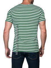 День пограничника - Магазин тельняшек.ру 8-800-700-93-18Футболка-тельняшка прямая (зеленая полоса) в Магазине тельняшек