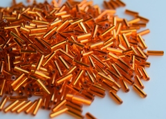 Стеклярус 6мм Миюки, 0008 Silver Lined Orange