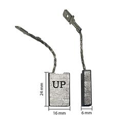 Щетка графитовая UNITED PARTS 6х16х24мм для METABO W/WX22/24/26-230 (аналог 316045570) (10шт)
