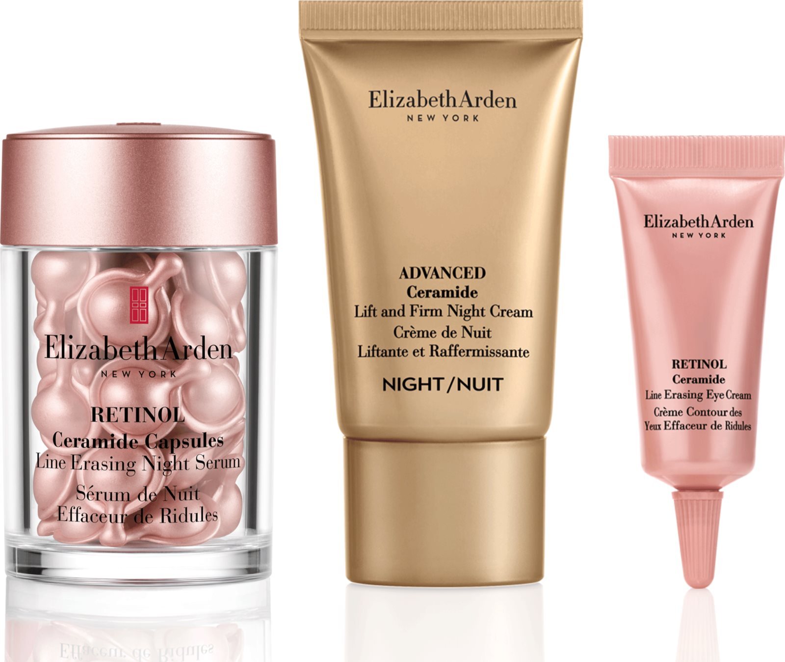 Elizabeth Arden Nighttime facial serum in capsules 30 pc lifting and firming Moisturiser night 15 ml Eye cream with retinol 5 ml Retinol