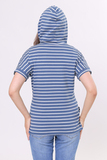 Футболка для беременных и кормящих 15994 индиго полоска
