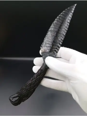 Нож из обсидиана с гравировкой орла 23 см (под заказ)