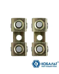 Угольник магнитный КОБАЛЬТ 55 мм, V-ОБРАЗНЫЙ, регулируемый, для работы с трубами, магнит до 3,6 кг., 2 шт. (919-517)