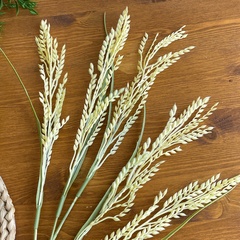 Колосья пшеницы, искусственная зелень, цвет светлый-кремовый, ветка 80 см, 1 ветка