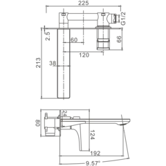 Смеситель для раковины BELZ B14709 встраевыемый, латунь, хром
