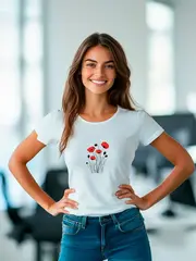 Футболка больших размеров с принтом цветы