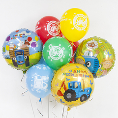 Шар гелиевый Синий Трактор