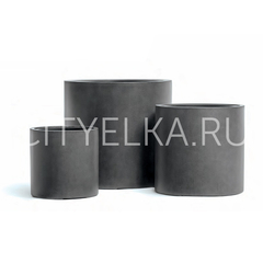 Кашпо TREEZ Effectory - Beton - Цилиндр Тёмно-серый бетон