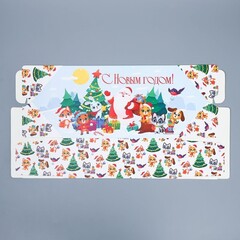 Коробка сборная одиночная Прямоугольник, «Новый год», 18*28*10 см