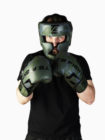 Шлем для бокса Tomorrow Star Warrior Green Black