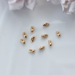 Бусина разделитель (спейсер) фриформ, 7*3 мм, позолота, 10 штук, Р083