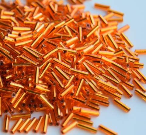 Стеклярус 6мм Миюки, 0008 Silver Lined Orange